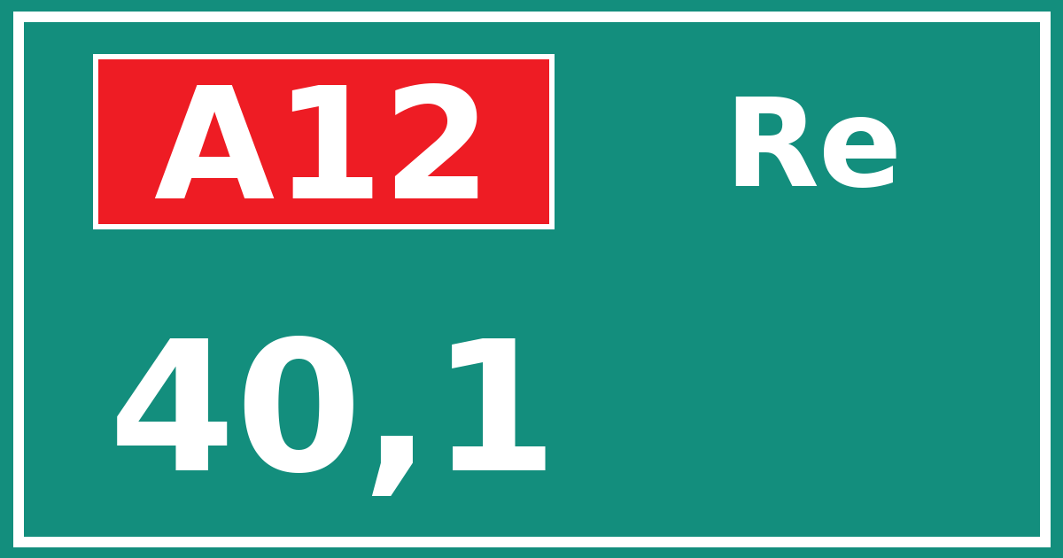 Hectometerbord A12 40,1 zijde Re