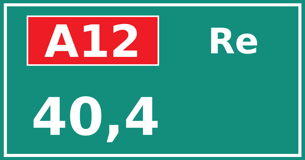 Hectometerbord A12 40,4 zijde Re