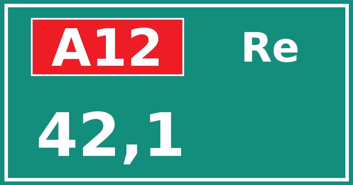Hectometerbord A12 42,1 zijde Re
