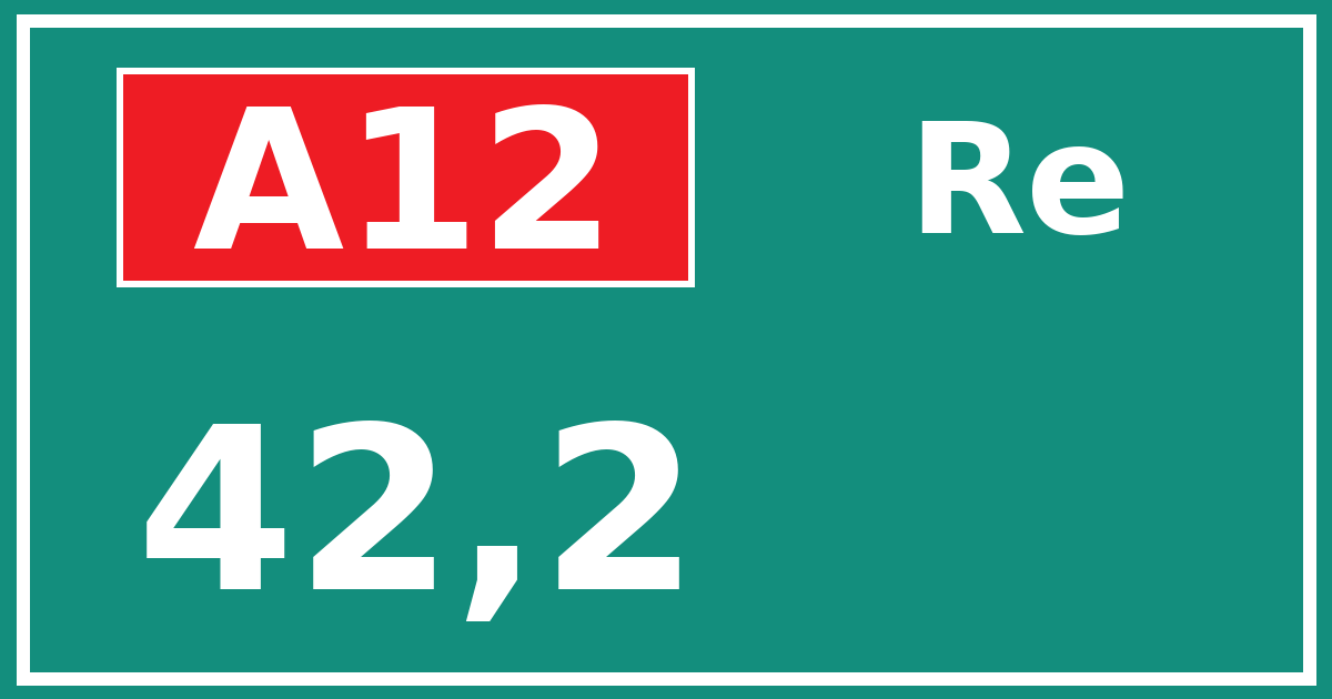 Hectometerbord A12 42,2 zijde Re