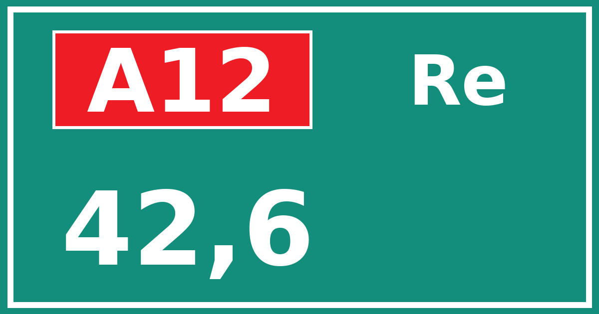 Hectometerbord A12 42,6 zijde Re