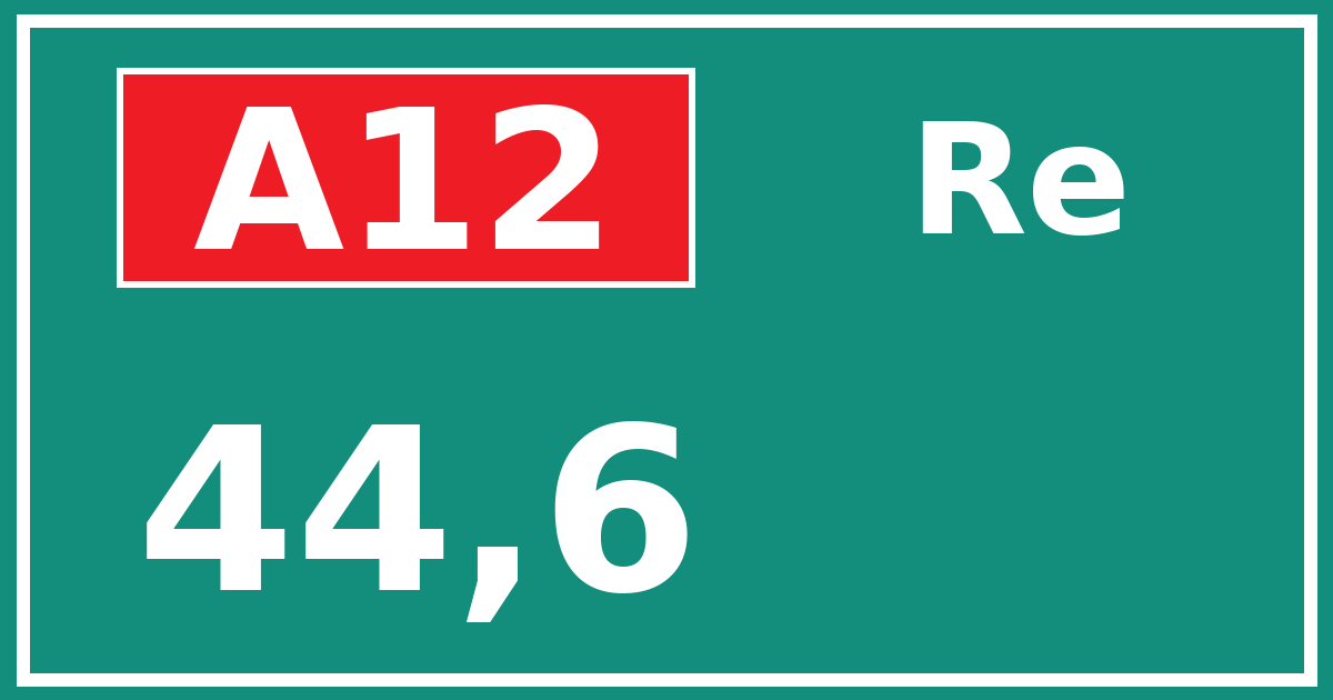 Hectometerbord A12 44,6 zijde Re
