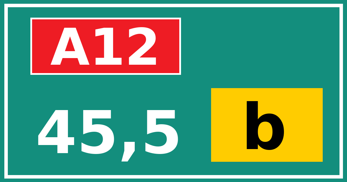 Hectometerbord A12 45,5 letter b