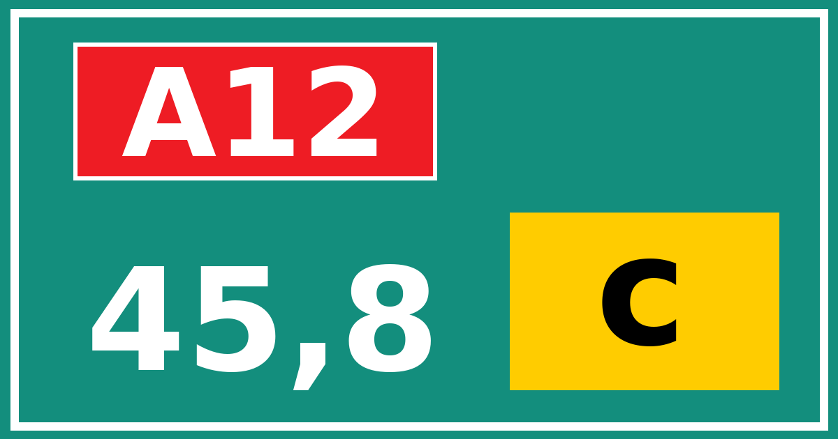 Hectometerbord A12 45,8 letter c