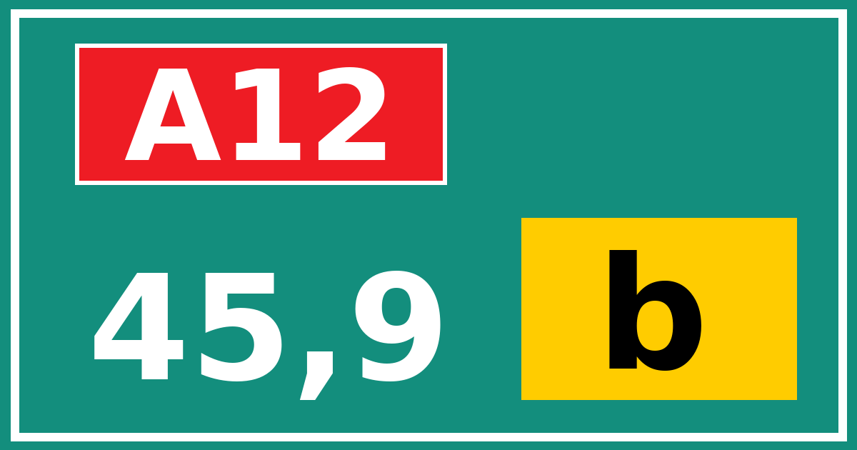 Hectometerbord A12 45,9 letter b