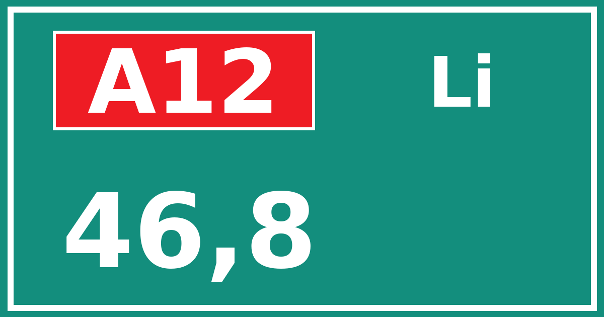 Hectometerbord A12 46,8 zijde Li
