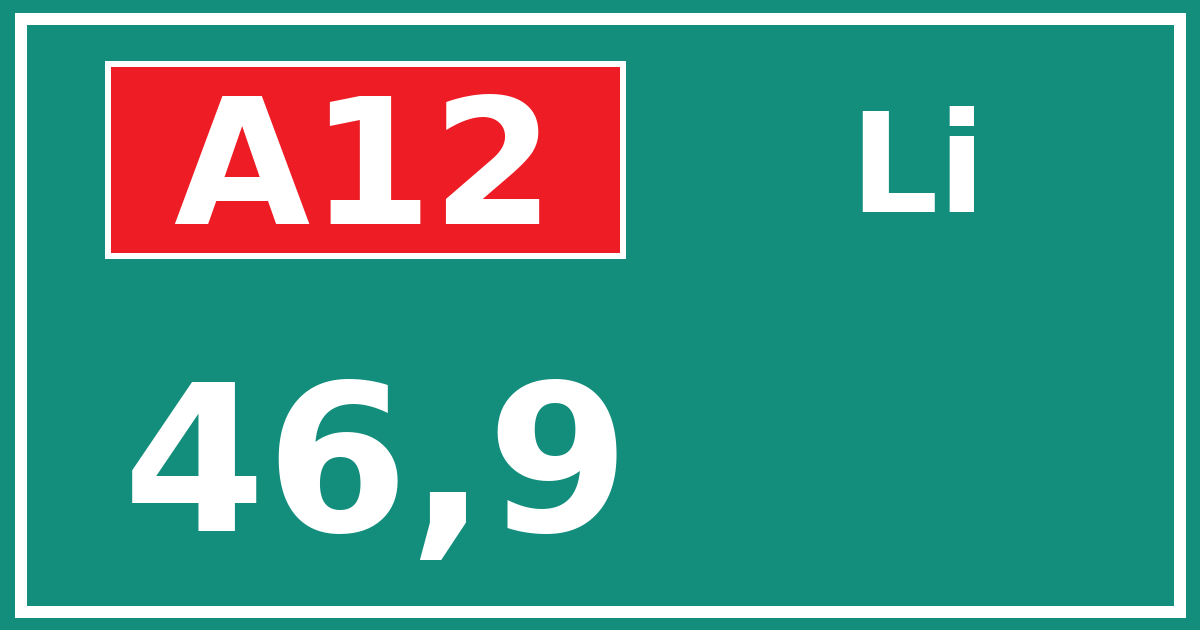 Hectometerbord A12 46,9 zijde Li