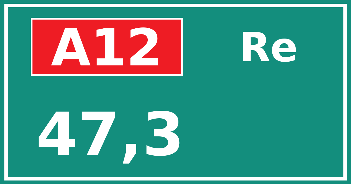Hectometerbord A12 47,3 zijde Re