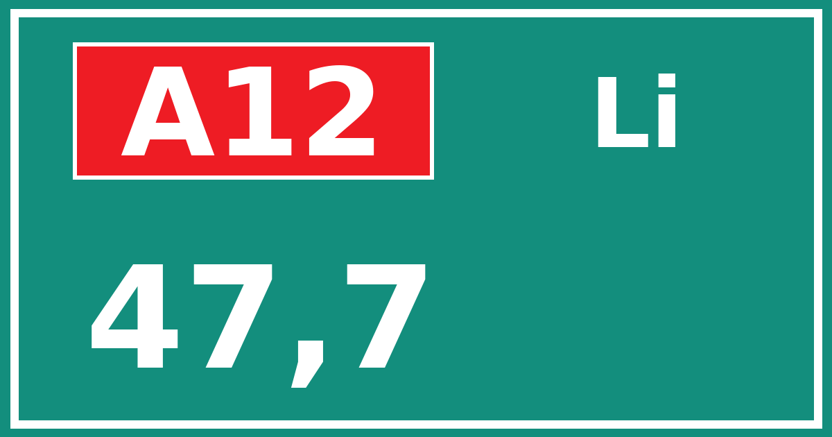 Hectometerbord A12 47,7 zijde Li