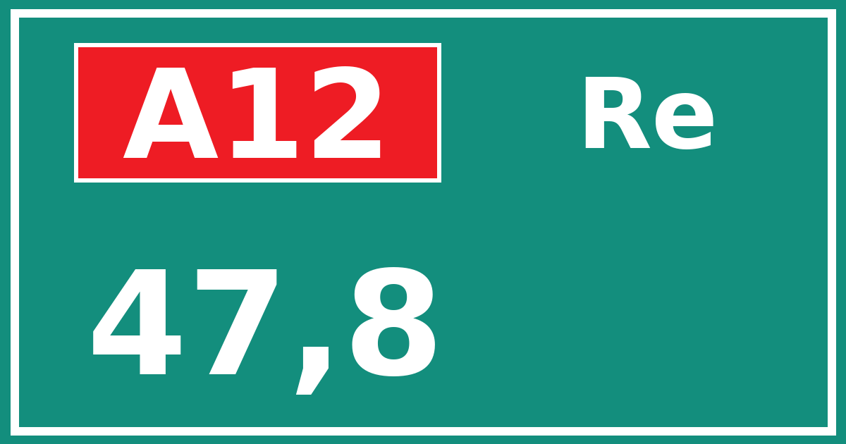 Hectometerbord A12 47,8 zijde Re