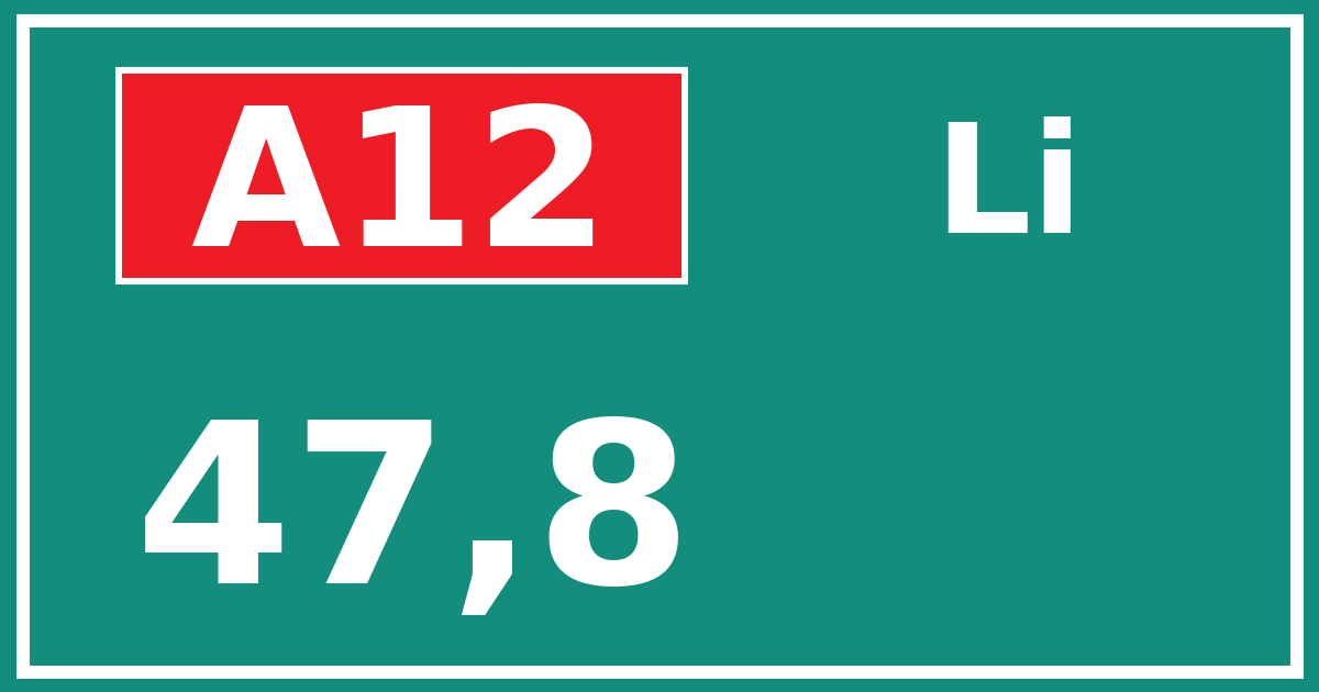Hectometerbord A12 47,8 zijde Li