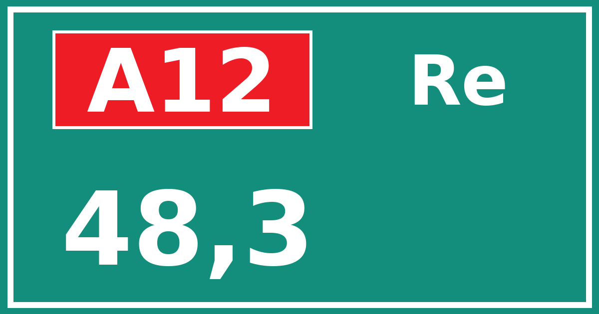 Hectometerbord A12 48,3 zijde Re
