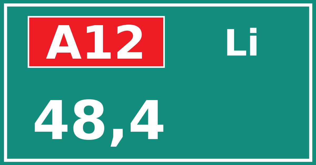Hectometerbord A12 48,4 zijde Li
