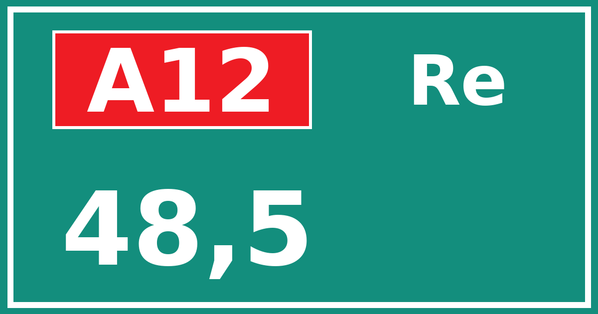 Hectometerbord A12 48,5 zijde Re