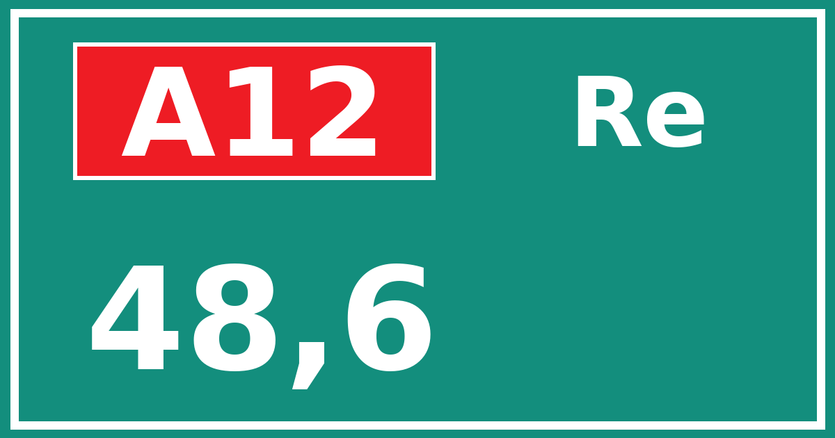 Hectometerbord A12 48,6 zijde Re