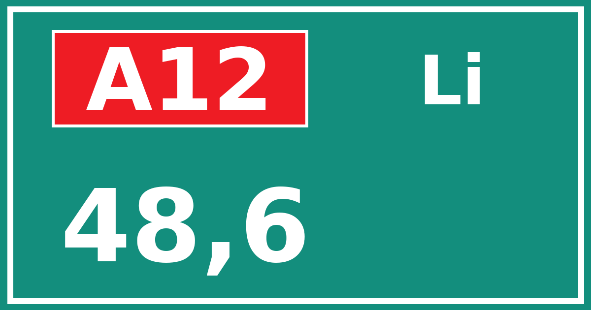 Hectometerbord A12 48,6 zijde Li