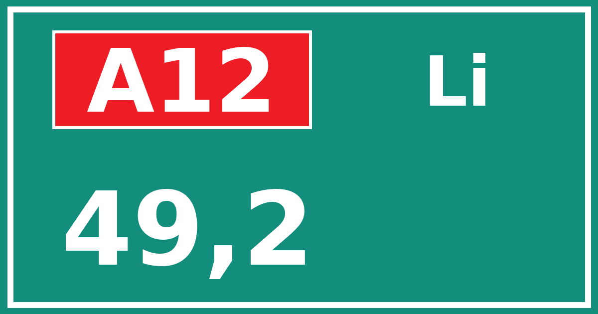 Hectometerbord A12 49,2 zijde Li