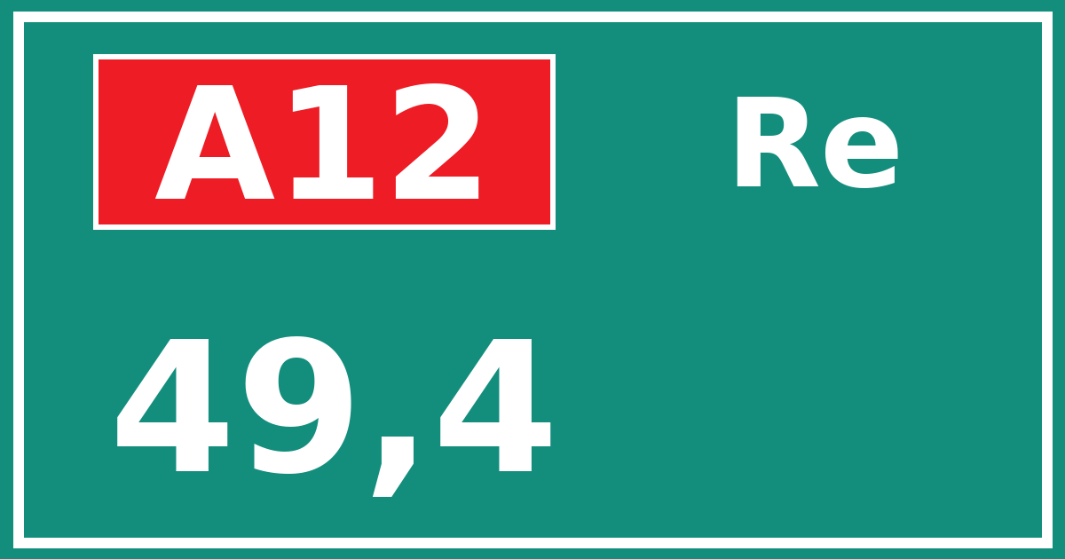 Hectometerbord A12 49,4 zijde Re