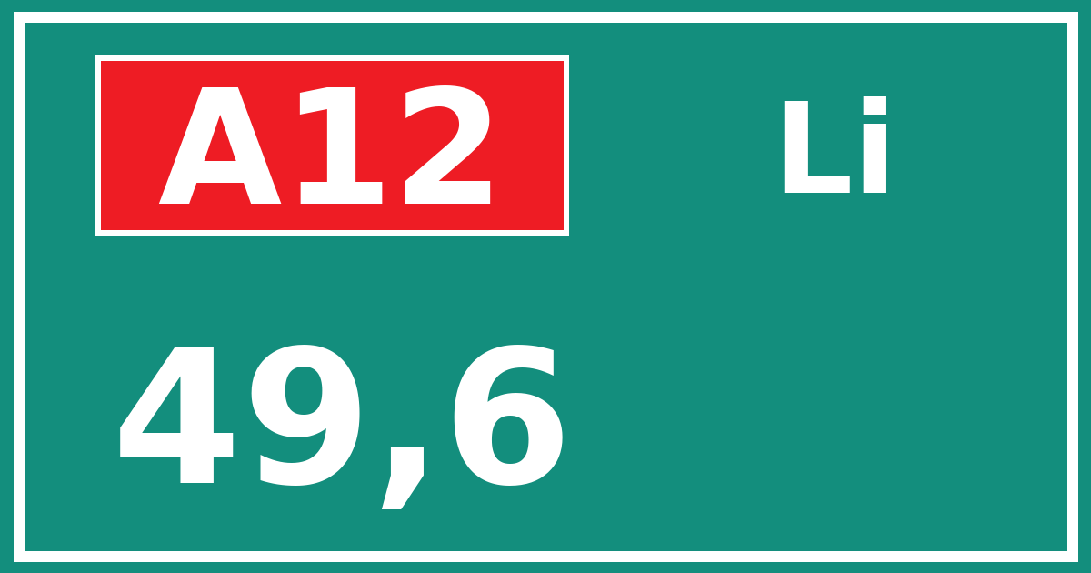 Hectometerbord A12 49,6 zijde Li