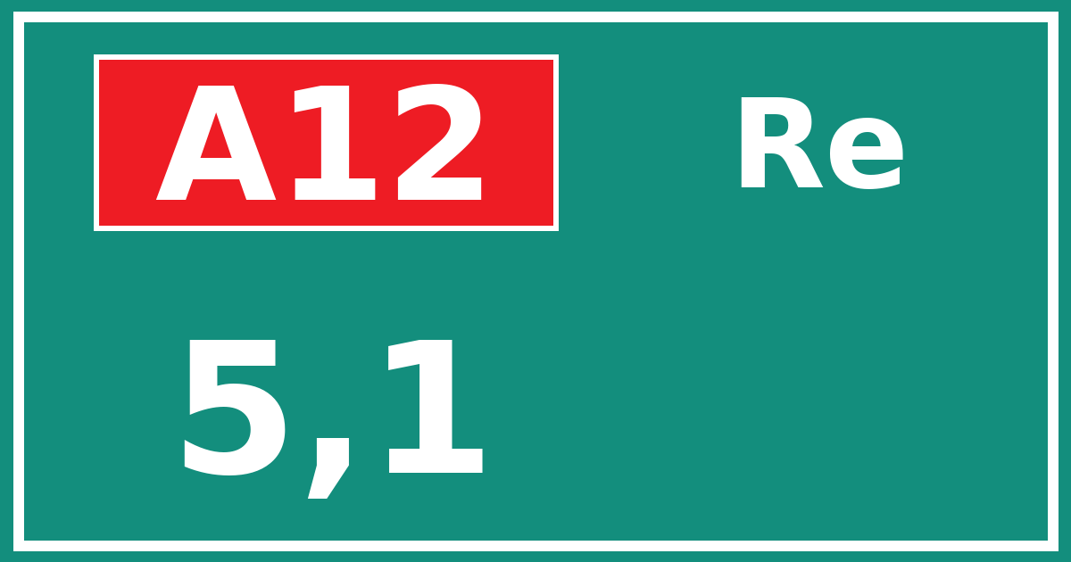 Hectometerbord A12 5,1 zijde Re