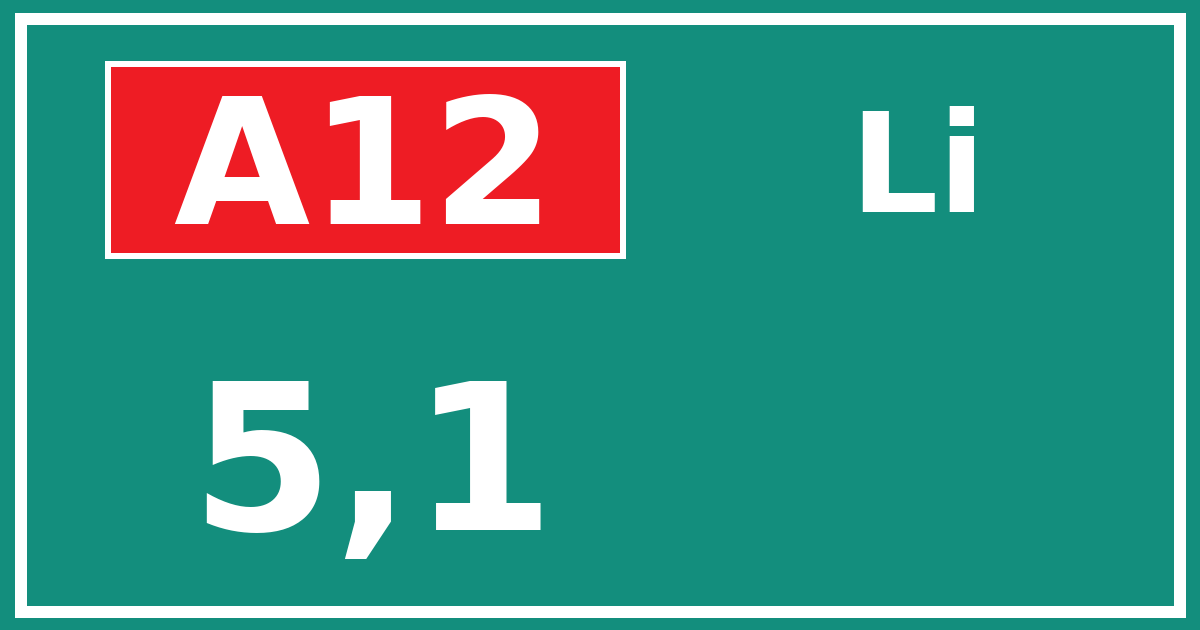 Hectometerbord A12 5,1 zijde Li