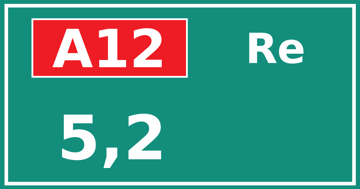 Hectometerbord A12 5,2 zijde Re