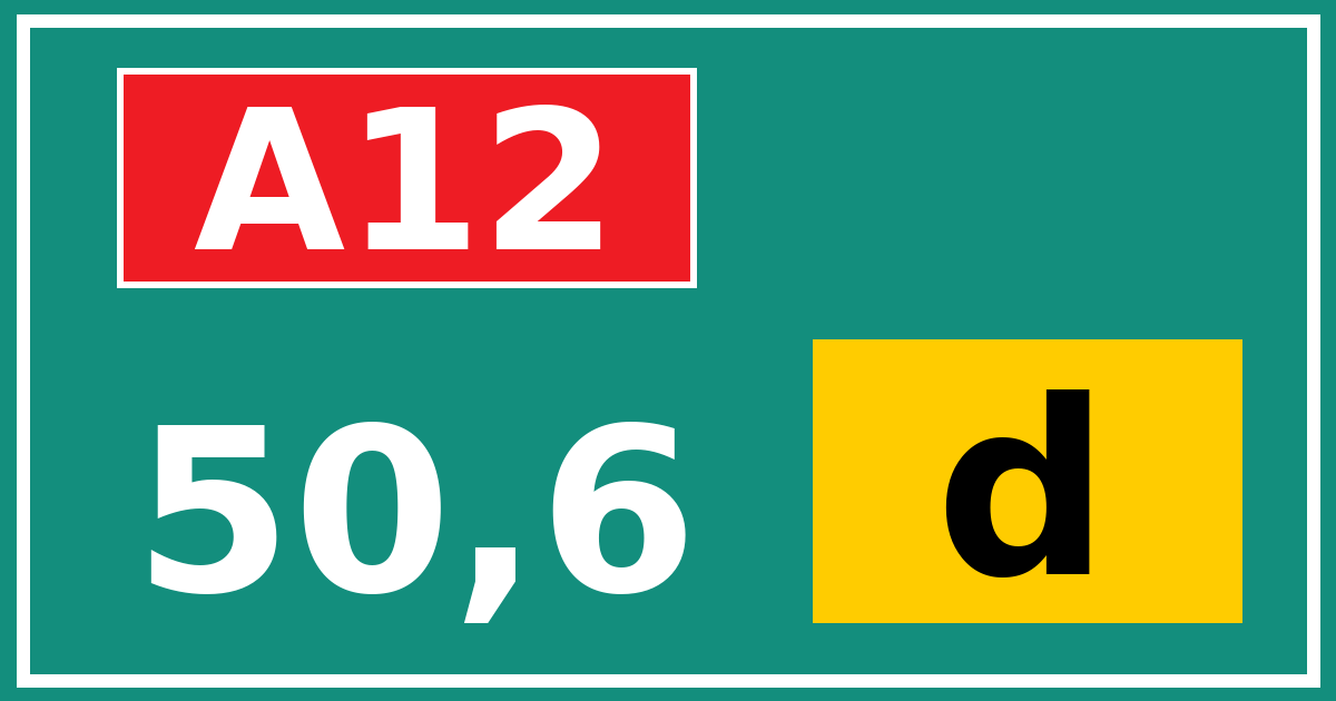Hectometerbord A12 50,6 letter d