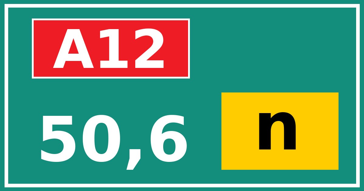 Hectometerbord A12 50,6 letter n