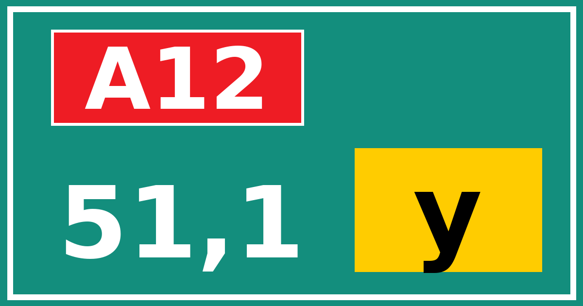 Hectometerbord A12 51,1 letter y