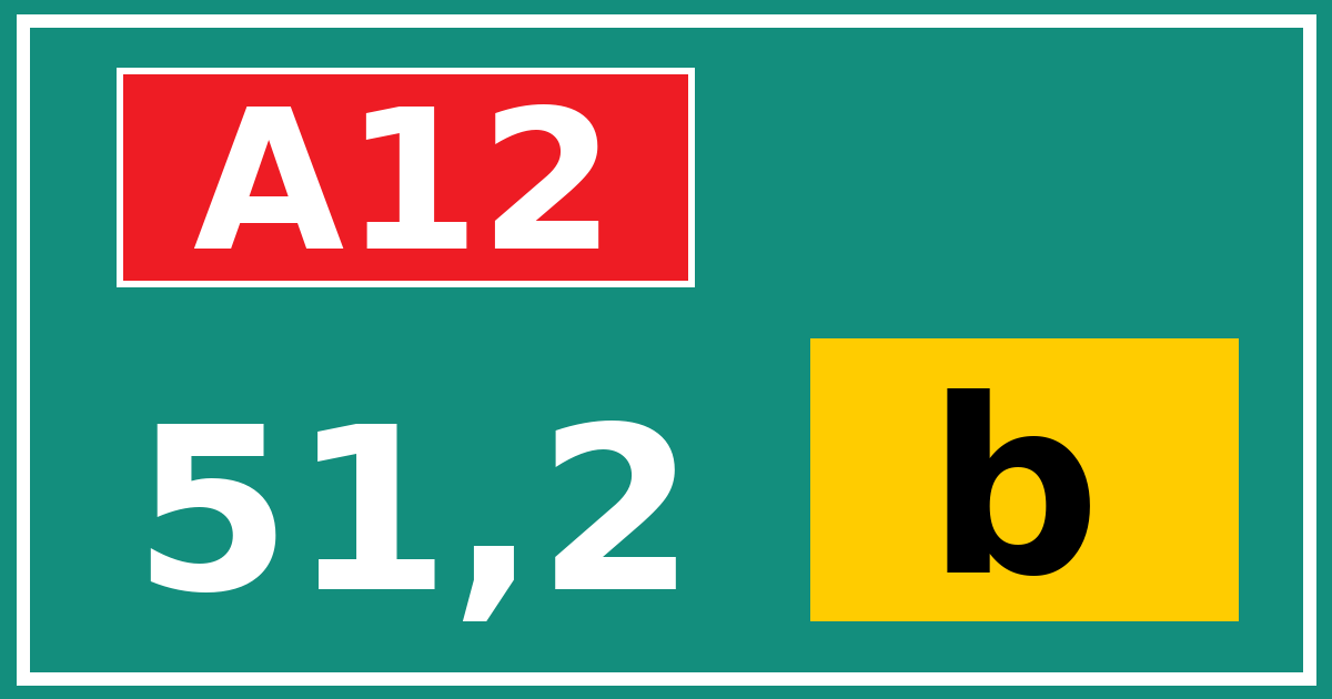 Hectometerbord A12 51,2 letter b