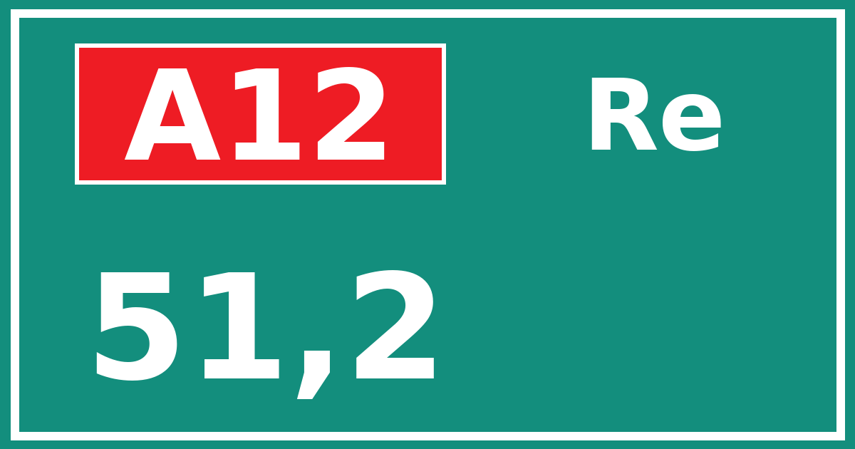 Hectometerbord A12 51,2 zijde Re
