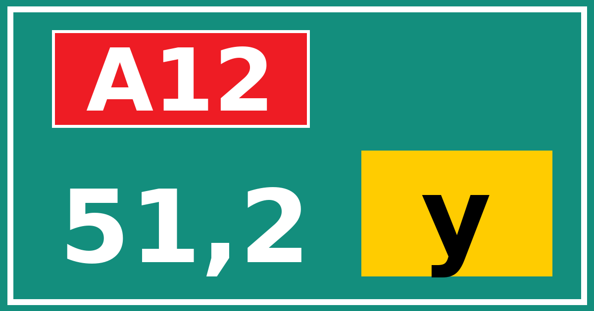 Hectometerbord A12 51,2 letter y