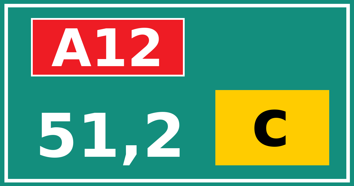 Hectometerbord A12 51,2 letter c