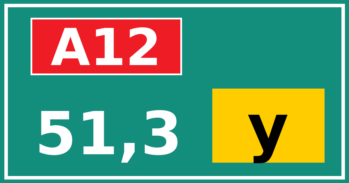 Hectometerbord A12 51,3 letter y