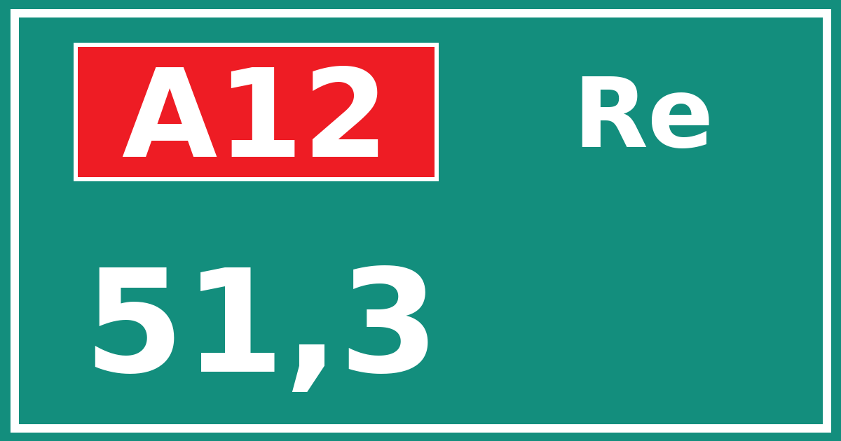 Hectometerbord A12 51,3 zijde Re
