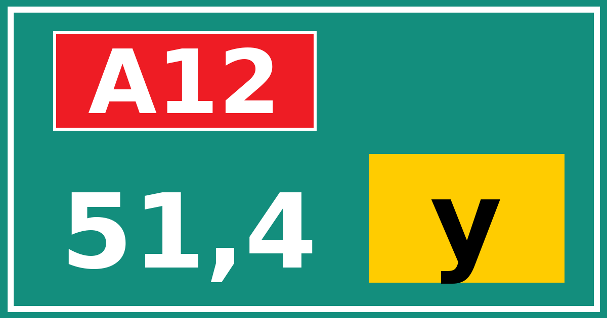 Hectometerbord A12 51,4 letter y