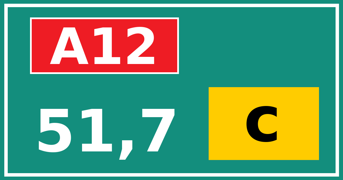 Hectometerbord A12 51,7 letter c