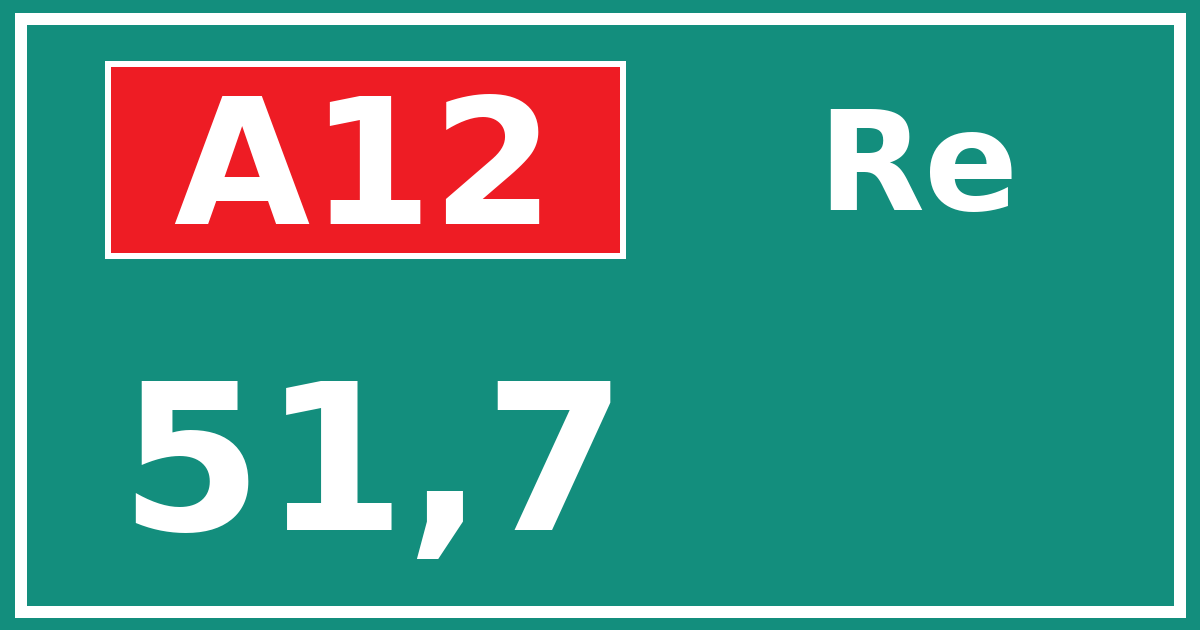 Hectometerbord A12 51,7 zijde Re