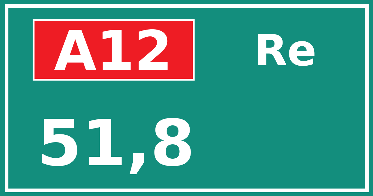 Hectometerbord A12 51,8 zijde Re