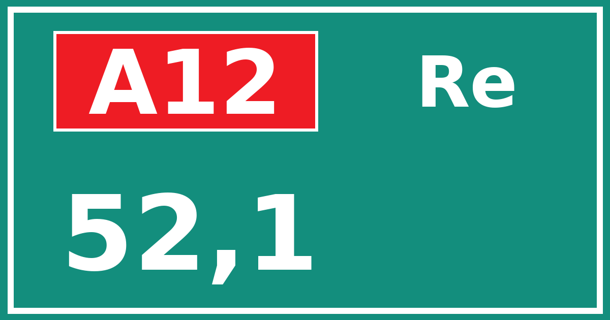 Hectometerbord A12 52,1 zijde Re