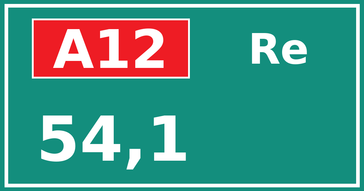 Hectometerbord A12 54,1 zijde Re