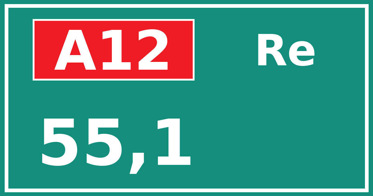 Hectometerbord A12 55,1 zijde Re