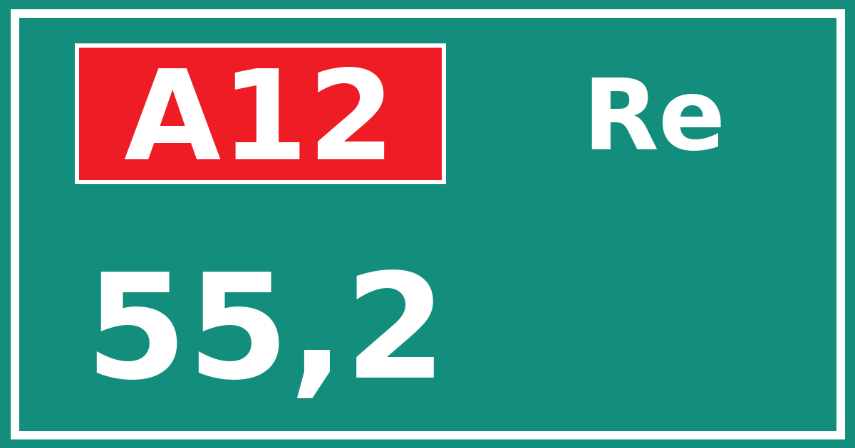 Hectometerbord A12 55,2 zijde Re