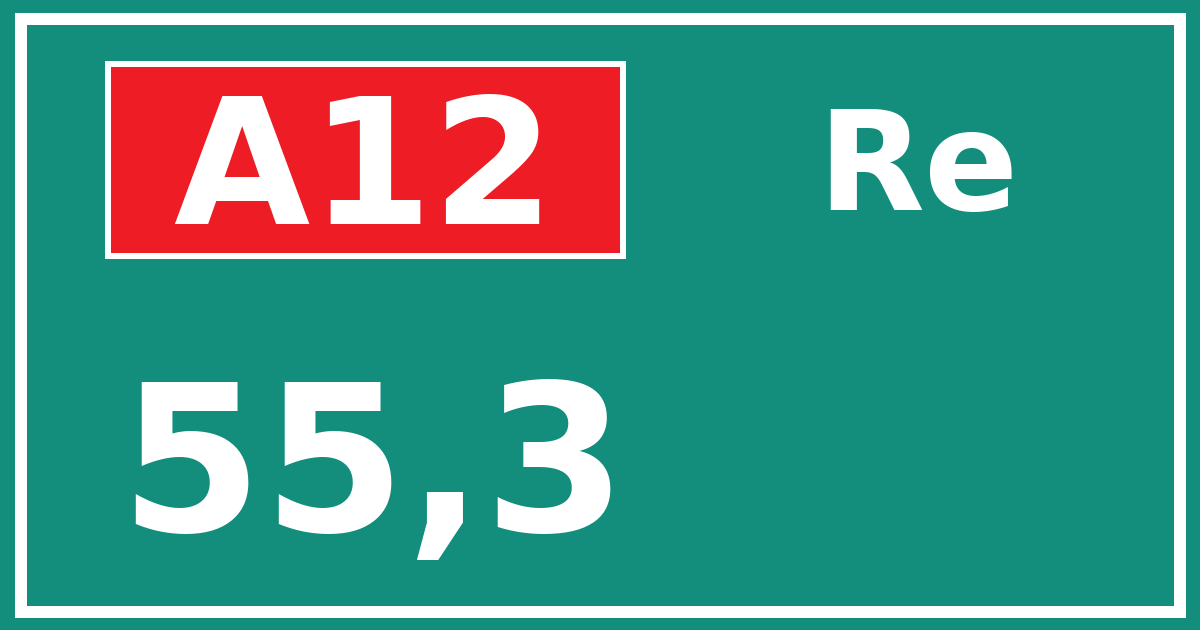 Hectometerbord A12 55,3 zijde Re