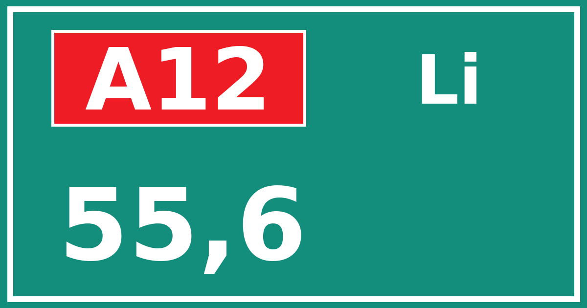 Hectometerbord A12 55,6 zijde Li