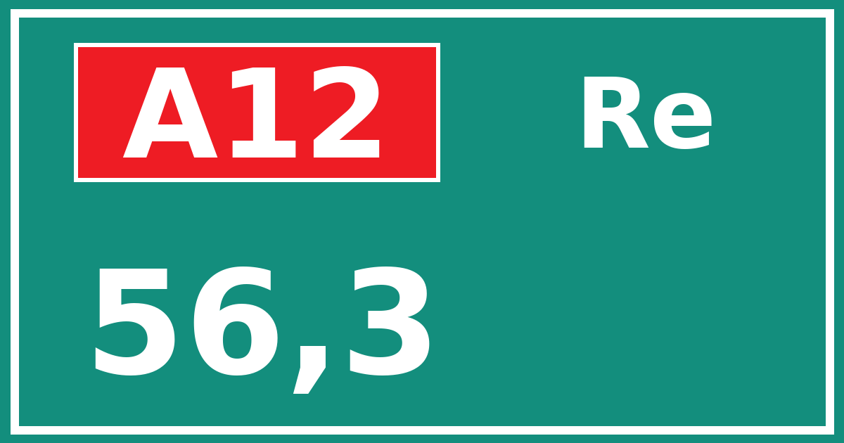 Hectometerbord A12 56,3 zijde Re