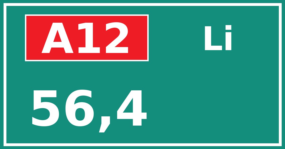 Hectometerbord A12 56,4 zijde Li