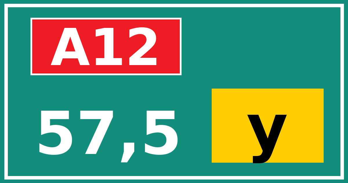 Hectometerbord A12 57,5 letter y