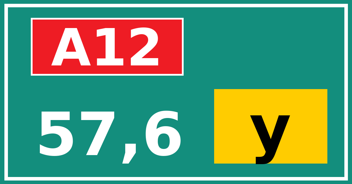 Hectometerbord A12 57,6 letter y