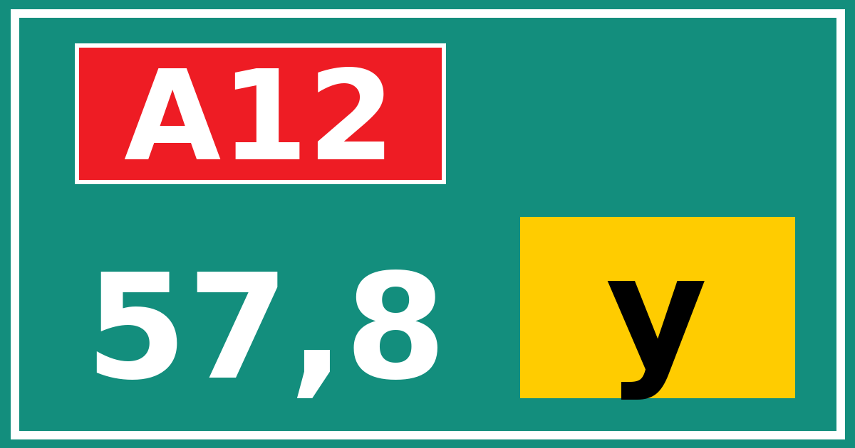 Hectometerbord A12 57,8 letter y